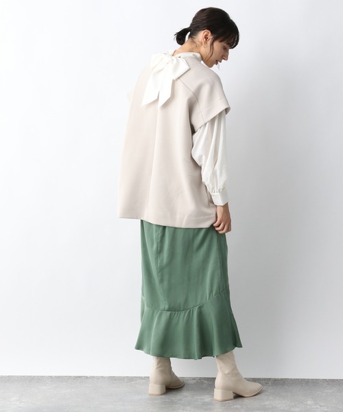 A part by（アパートバイ）の「ハイネックボウタイブラウス　218263（シャツ/ブラウス・レディース・オフホワイト/チャコールグレー・FREE）」の18枚目の写真