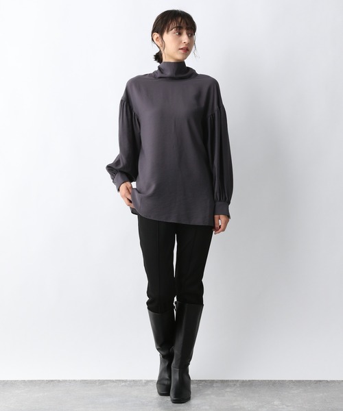 A part by（アパートバイ）の「ハイネックボウタイブラウス　218263（シャツ/ブラウス・レディース・オフホワイト/チャコールグレー・FREE）」の15枚目の写真