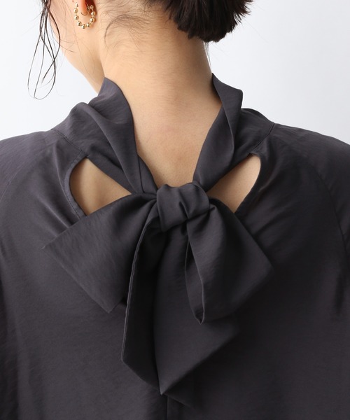 A part by（アパートバイ）の「ハイネックボウタイブラウス　218263（シャツ/ブラウス・レディース・オフホワイト/チャコールグレー・FREE）」の11枚目の写真