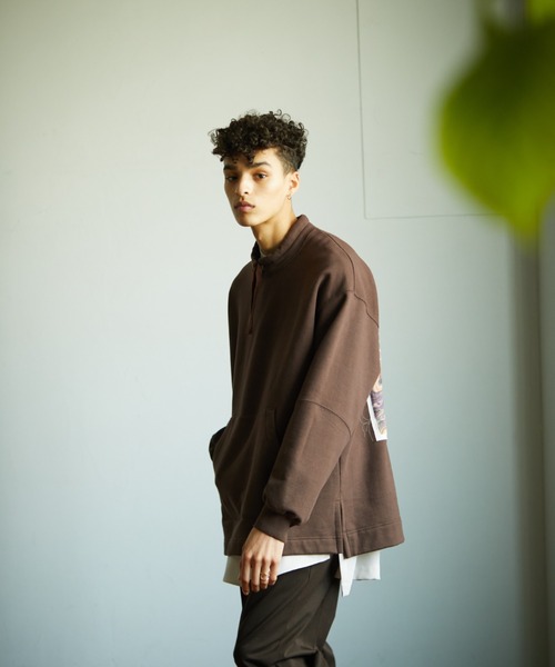 TAUPE（トープ）の「【TAUPE/トープ】 ピーコックプリントスタンドスウェット（スウェット・メンズ・ブラック/ブラウン・2）」の13枚目の写真