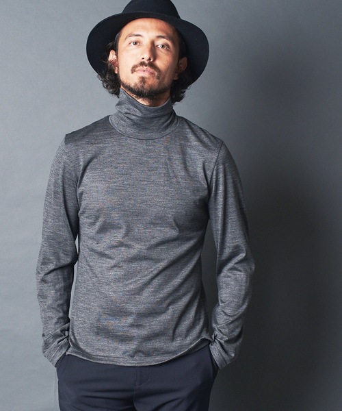 Magine(マージン)の「WOOL JERSEY TURTLE/N L/S ウールジャージ タートルネック ロングスリーブ(Tシャツ/カットソー・メンズ・ネイビー/チャコールグレー/ボルドー/ブラック・46/44/48)」の1枚目の写真