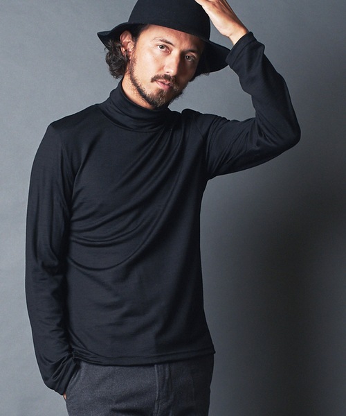 Magine(マージン)の「WOOL JERSEY TURTLE/N L/S ウールジャージ タートルネック ロングスリーブ(Tシャツ/カットソー・メンズ・ネイビー/チャコールグレー/ボルドー/ブラック・46/44/48)」の2枚目の写真