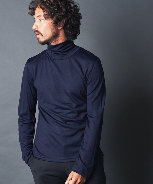 Magine(マージン)の「WOOL JERSEY TURTLE/N L/S ウールジャージ タートルネック ロングスリーブ(Tシャツ/カットソー・メンズ・ネイビー/チャコールグレー/ボルドー/ブラック・46/44/48)」の9枚目の写真