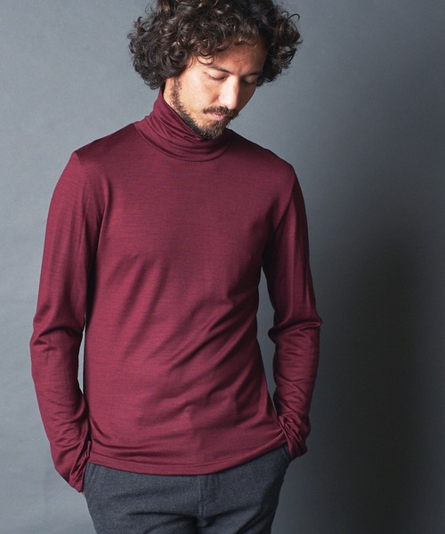 Magine(マージン)の「WOOL JERSEY TURTLE/N L/S ウールジャージ タートルネック ロングスリーブ(Tシャツ/カットソー・メンズ・ネイビー/チャコールグレー/ボルドー/ブラック・46/44/48)」の12枚目の写真
