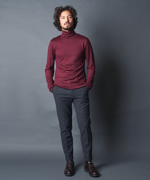 Magine(マージン)の「WOOL JERSEY TURTLE/N L/S ウールジャージ タートルネック ロングスリーブ(Tシャツ/カットソー・メンズ・ネイビー/チャコールグレー/ボルドー/ブラック・46/44/48)」の19枚目の写真