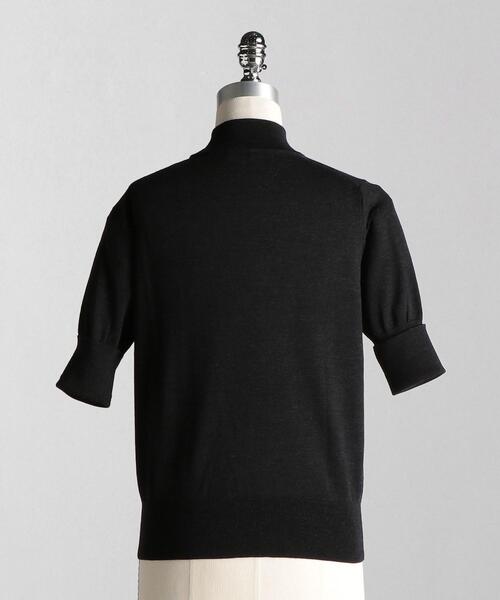 LOEFF（ロエフ）の「＜LOEFF（ロエフ）＞DRY ウール ハイネック 5分袖ニット（ニット/セーター・レディース・オフホワイト/ダークグレー・FREE）」の4枚目の写真