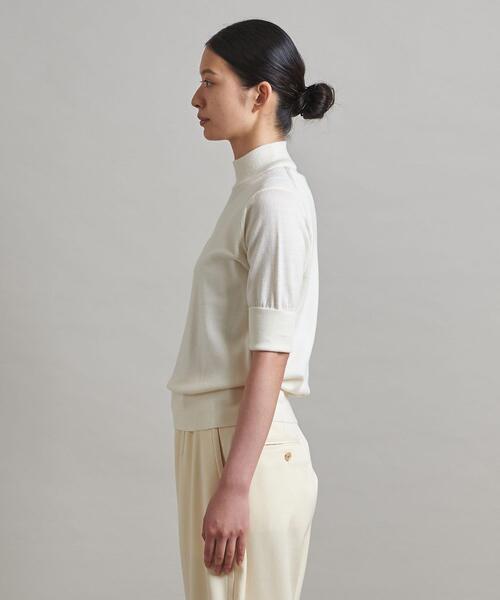 LOEFF（ロエフ）の「＜LOEFF（ロエフ）＞DRY ウール ハイネック 5分袖ニット（ニット/セーター・レディース・オフホワイト/ダークグレー・FREE）」の13枚目の写真