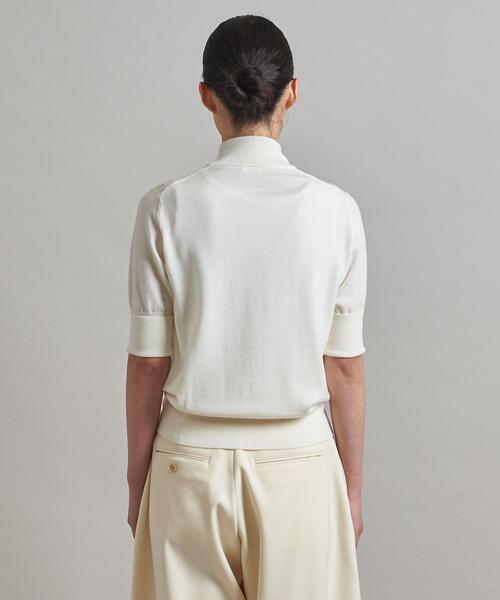 LOEFF（ロエフ）の「＜LOEFF（ロエフ）＞DRY ウール ハイネック 5分袖ニット（ニット/セーター・レディース・オフホワイト/ダークグレー・FREE）」の14枚目の写真