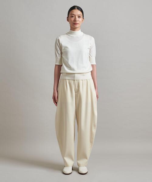 LOEFF（ロエフ）の「＜LOEFF（ロエフ）＞DRY ウール ハイネック 5分袖ニット（ニット/セーター・レディース・オフホワイト/ダークグレー・FREE）」の15枚目の写真