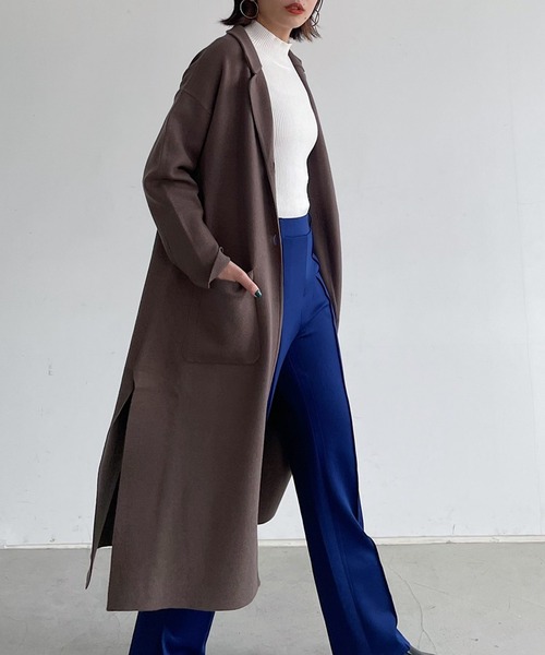 PAGEBOY（ページボーイ）の「ニットチェスターコート（その他アウター・レディース・ブラック/ブラウン系その他/グレイッシュベージュ・FREE）」の11枚目の写真