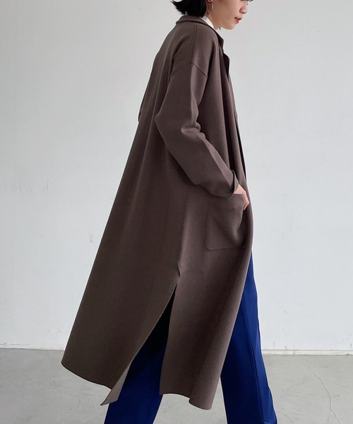 PAGEBOY（ページボーイ）の「ニットチェスターコート（その他アウター・レディース・ブラック/ブラウン系その他/グレイッシュベージュ・FREE）」の8枚目の写真