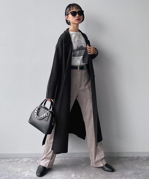 PAGEBOY（ページボーイ）の「ニットチェスターコート（その他アウター・レディース・ブラック/ブラウン系その他/グレイッシュベージュ・FREE）」の10枚目の写真