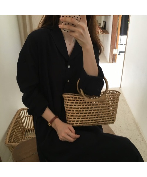 Ritzy（リッツィー）の「大人シルエット ベルトデザイン ワンピース（ワンピース・レディース・ブラック/ベージュ/グレー/オフホワイト・M/L）」の10枚目の写真