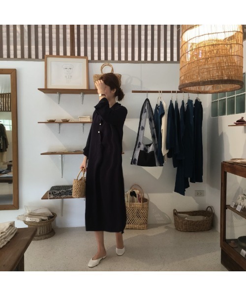 Ritzy（リッツィー）の「大人シルエット ベルトデザイン ワンピース（ワンピース・レディース・ブラック/ベージュ/グレー/オフホワイト・M/L）」の11枚目の写真