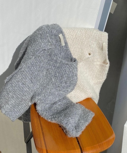 mood for a day（ムードフォーアデイ）の「romance cardigan / クロップドボアカーディガン（カーディガン/ボレロ・レディース・アイボリー/グレー・FREE）」の9枚目の写真