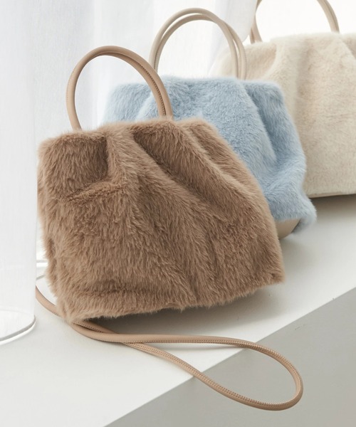 earth music&ecology（アースミュージックアンドエコロジー）の「ファーミニバッグ（トートバッグ・レディース・ブラウン/ブルー/アイボリー・FREE）」の3枚目の写真