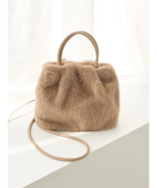 earth music&ecology（アースミュージックアンドエコロジー）の「ファーミニバッグ（トートバッグ・レディース・ブラウン/ブルー/アイボリー・FREE）」の6枚目の写真