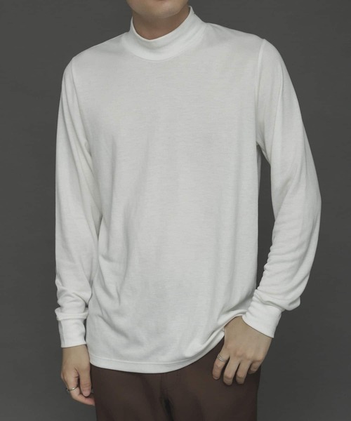 SENSE OF PLACE by URBAN RESEARCH（センスオブプレイスバイアーバンリサーチ）の「キモウポンチモックネックTシャツ（Tシャツ/カットソー・メンズ・ホワイト/ライトブルー/ブラック・MEDIUM/LARGE）」の2枚目の写真
