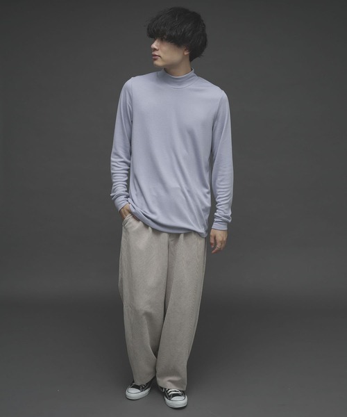 SENSE OF PLACE by URBAN RESEARCH（センスオブプレイスバイアーバンリサーチ）の「キモウポンチモックネックTシャツ（Tシャツ/カットソー・メンズ・ホワイト/ライトブルー/ブラック・MEDIUM/LARGE）」の6枚目の写真