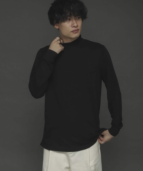 SENSE OF PLACE by URBAN RESEARCH（センスオブプレイスバイアーバンリサーチ）の「キモウポンチモックネックTシャツ（Tシャツ/カットソー・メンズ・ホワイト/ライトブルー/ブラック・MEDIUM/LARGE）」の4枚目の写真