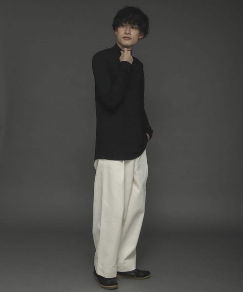 SENSE OF PLACE by URBAN RESEARCH（センスオブプレイスバイアーバンリサーチ）の「キモウポンチモックネックTシャツ（Tシャツ/カットソー・メンズ・ホワイト/ライトブルー/ブラック・MEDIUM/LARGE）」の9枚目の写真