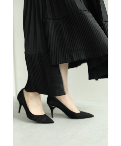 cawaii（カワイイ）の「（黒）2種プリーツが弾むランダム裾ミディアムスカート（スカート・レディース・ブラック・FREE）」の2枚目の写真