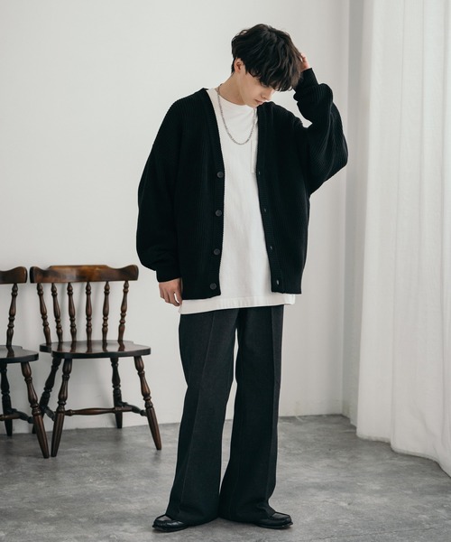 セール】ハイバルキー片畦編み オーバーサイズ ウォッシャブルニット