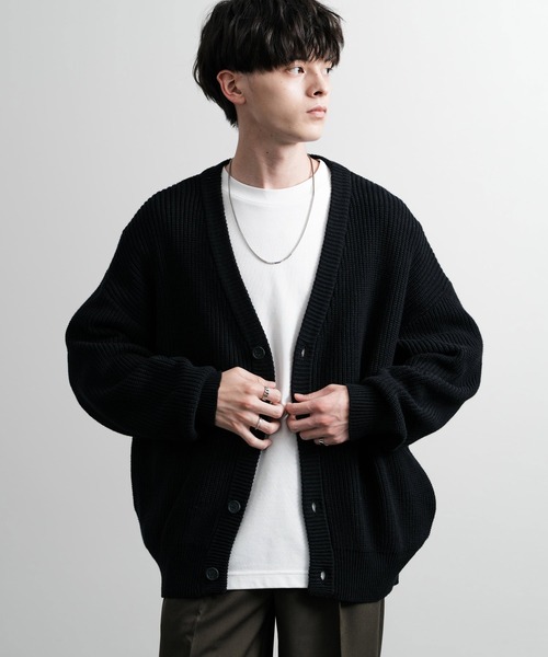 セール】ハイバルキー片畦編み オーバーサイズ ウォッシャブルニット