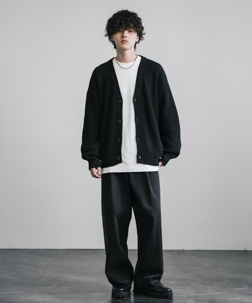 セール】ハイバルキー片畦編み オーバーサイズ ウォッシャブルニット