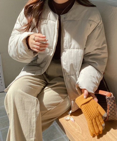 ABITOKYO(アビトーキョー)の「【ABITOKYO ORIGINAL】ショートダウンジャケット(ダウンジャケット/コート・レディース・ライトグレー/ブラック/アイボリー・FREE)」の7枚目の写真