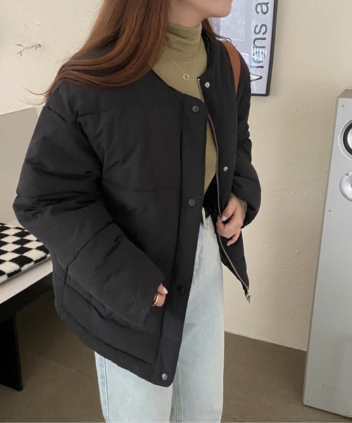 ABITOKYO(アビトーキョー)の「【ABITOKYO ORIGINAL】ショートダウンジャケット(ダウンジャケット/コート・レディース・ライトグレー/ブラック/アイボリー・FREE)」の5枚目の写真