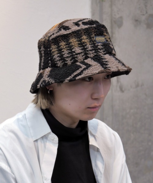 PENDLETON（ペンドルトン）の「ジャガードボアハット（ハット・レディース・ブラック/オフホワイト/グレー系その他・FREE）」の6枚目の写真