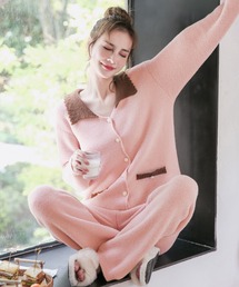 OSYAREVO | バイカラー ニットカーディガン ルームウェア(ルームウェア/パジャマ)