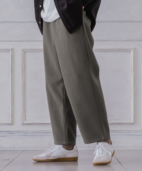 SIDEWAY STANCE（サイドウェイスタンス）の「【SIDEWAY STANCE】テックメルトン 1タック イージー ワイドパンツ（スラックス・メンズ・オリーブ/ブラック/グレイッシュブルー/クリーム・MEDIUM/LARGE/X-LARGE）」の4枚目の写真