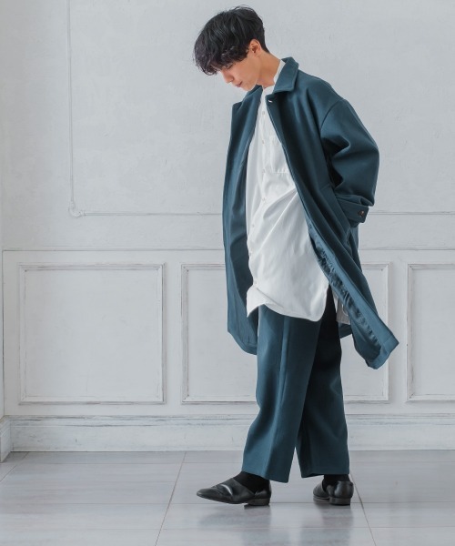 SIDEWAY STANCE（サイドウェイスタンス）の「【SIDEWAY STANCE】テックメルトン 1タック イージー ワイドパンツ（スラックス・メンズ・オリーブ/ブラック/グレイッシュブルー/クリーム・MEDIUM/LARGE/X-LARGE）」の22枚目の写真