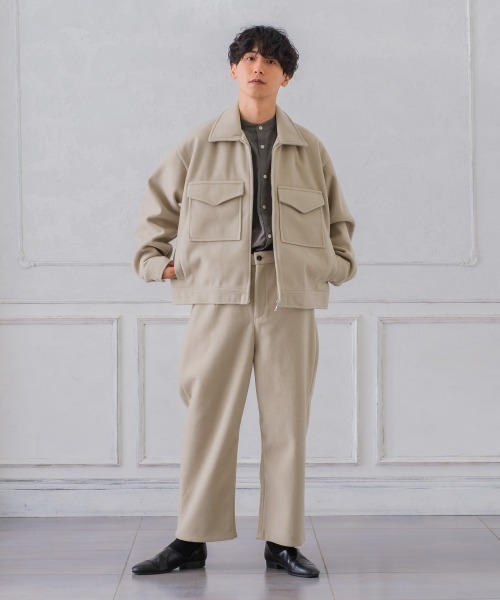 SIDEWAY STANCE（サイドウェイスタンス）の「【SIDEWAY STANCE】テックメルトン 1タック イージー ワイドパンツ（スラックス・メンズ・オリーブ/ブラック/グレイッシュブルー/クリーム・MEDIUM/LARGE/X-LARGE）」の9枚目の写真