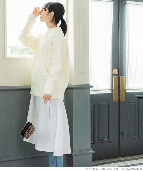coca(coca)(コカ)の「スタンドカラーシャツワンピース(シャツワンピース・レディース・ホワイト/グリーン・M/L)」の11枚目の写真
