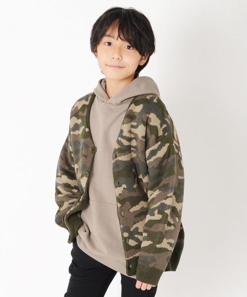 GLAZOS（グラソス）の「ニット・ドロップショルダーカーディガン【マシンウォッシャブル】（カーディガン/ボレロ・キッズ・ブラック/レッド/カーキ/ブルー・130cm/140cm/150cm/160cm/170cm）」の3枚目の写真