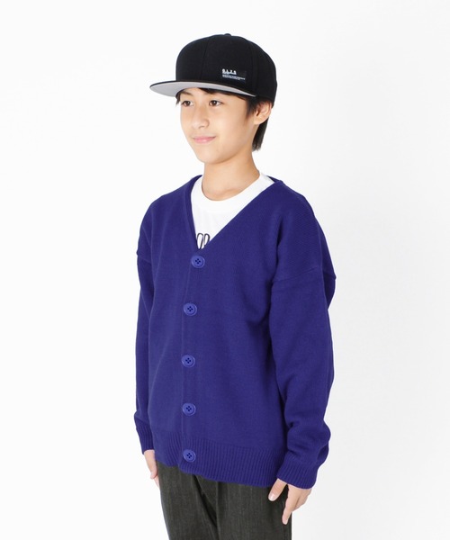 GLAZOS（グラソス）の「ニット・ドロップショルダーカーディガン【マシンウォッシャブル】（カーディガン/ボレロ・キッズ・ブラック/レッド/カーキ/ブルー・130cm/140cm/150cm/160cm/170cm）」の8枚目の写真