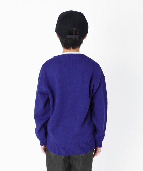 GLAZOS（グラソス）の「ニット・ドロップショルダーカーディガン【マシンウォッシャブル】（カーディガン/ボレロ・キッズ・ブラック/レッド/カーキ/ブルー・130cm/140cm/150cm/160cm/170cm）」の9枚目の写真