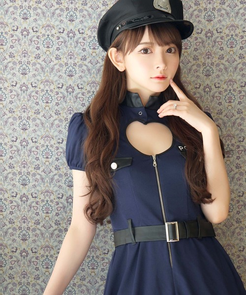 Tika(ティカ)の「コスプレ 警官 かわいい ポリス 半袖 体型カバー フレアワンピース 3点セット コンカフェ(コスチューム/パーティーグッズ・レディース・ネイビー・M)」の4枚目の写真