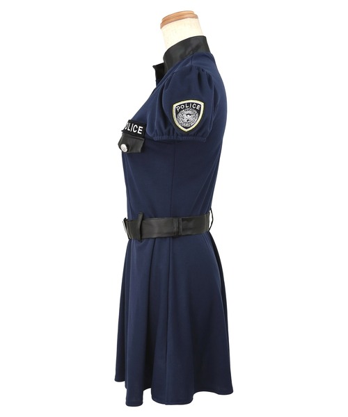 Tika(ティカ)の「コスプレ 警官 かわいい ポリス 半袖 体型カバー フレアワンピース 3点セット コンカフェ(コスチューム/パーティーグッズ・レディース・ネイビー・M)」の10枚目の写真