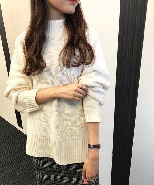 INGNI（イング）の「ガーターモックネックニット（ニット/セーター・レディース・ブラック系その他2/ブルー/イエロー/グリーン/モカ/アイボリー/レッド・M）」の10枚目の写真