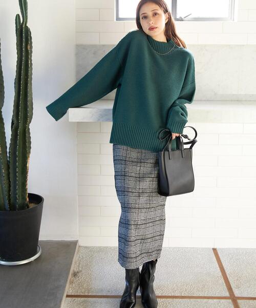 INGNI（イング）の「ガーターモックネックニット（ニット/セーター・レディース・ブラック系その他2/ブルー/イエロー/グリーン/モカ/アイボリー/レッド・M）」の8枚目の写真