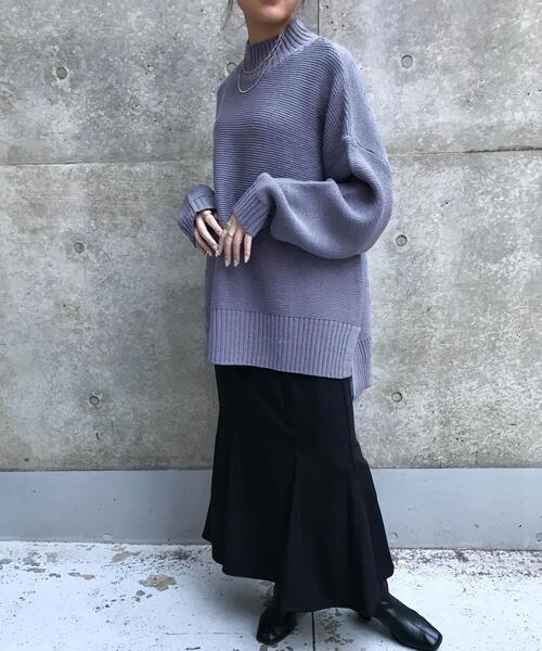 INGNI（イング）の「ガーターモックネックニット（ニット/セーター・レディース・ブラック系その他2/ブルー/イエロー/グリーン/モカ/アイボリー/レッド・M）」の16枚目の写真