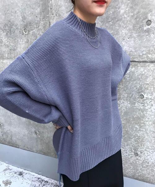 INGNI（イング）の「ガーターモックネックニット（ニット/セーター・レディース・ブラック系その他2/ブルー/イエロー/グリーン/モカ/アイボリー/レッド・M）」の19枚目の写真