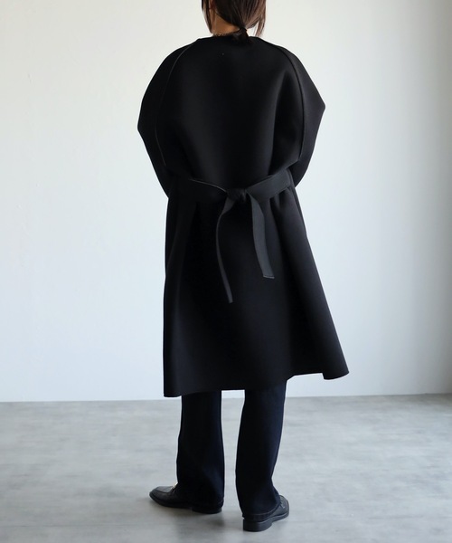 ap retro（アプレトロ）の「配色ボンディングノーカラーロングコート（ノーカラーコート・レディース・ベージュ/グレー/モカ/ブラック・MEDIUM/LARGE）」の9枚目の写真