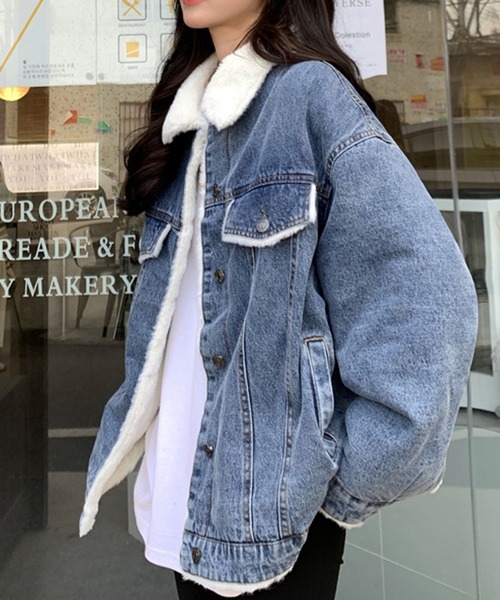 Doula Doula(ドゥーラドゥーラ)の「デニムボアジャケット(デニムジャケット・レディース・ブラック/ブルー・M/L)」の14枚目の写真