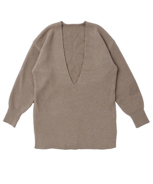 Fashion Letter(ファッションレター)の「深Vネックニットプルオーバー(ニット/セーター・レディース・アイボリー/ブラック/グレイッシュベージュ/ベージュ/ピンク・M)」の11枚目の写真