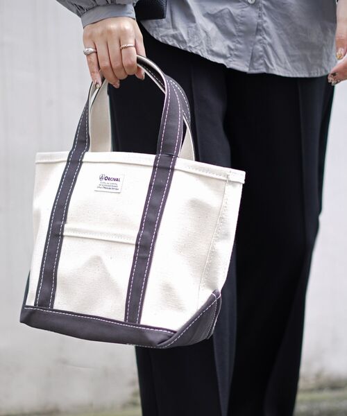 ORCIVAL（オーシバル）の「ORCIVAL (オーシバル）　24oz CANVAS TOTE BAG　キャンバストートバッグ SMALL /RC-7060 HVC（トートバッグ・レディース・チャコールグレー/ライトグレー/ライトブルー/ブルーグレー/アイボリー/グレー系その他/チョコ/ライトイエロー/ピンクベージュ・FREE）」の16枚目の写真